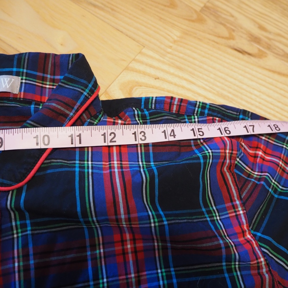 J Crew Long Sleeve Cotton Poplin Pajamas Women's S Black Stewart Tartan‎ Plaid - Picture 8 of 15